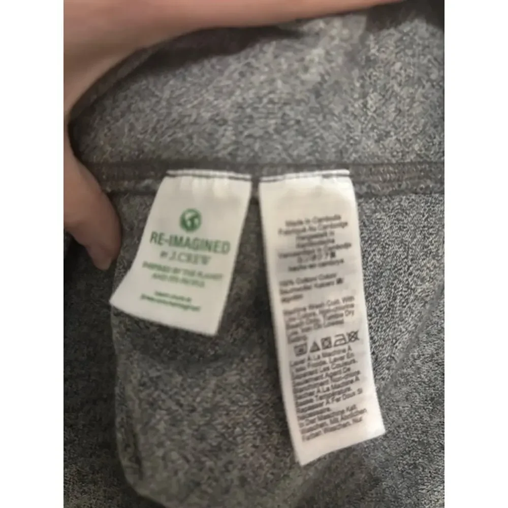 J. Crew Quarter Zip Pullover Men's 2XL XXL Gray 100% Cotton Sweater NWT